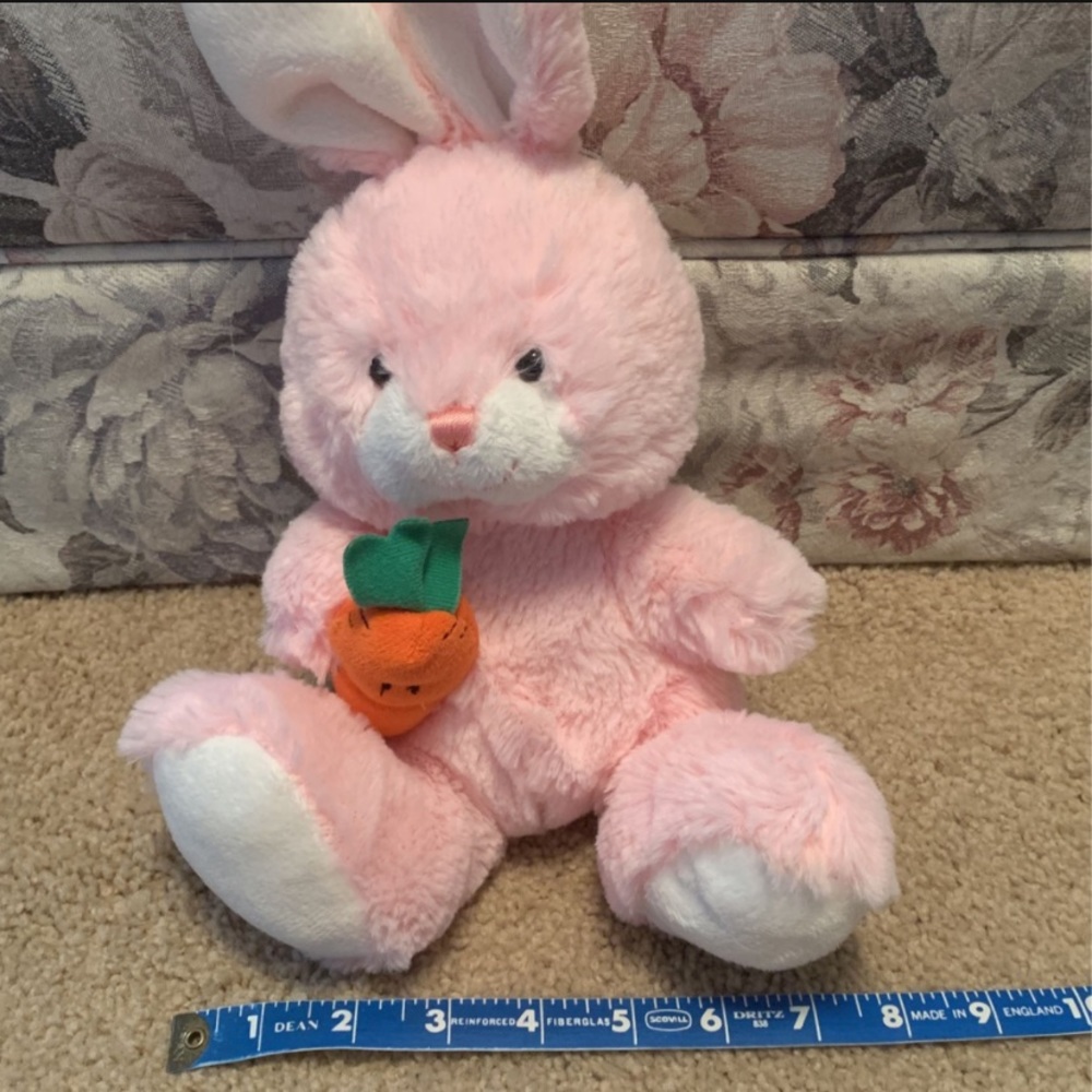 Pink Bunny with Orange Carrot